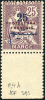 * 45d - 25c. Violet-brun. Double Surcharge (noire + Rouge). TB. - Autres & Non Classés