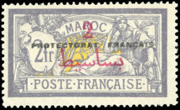 ** 52c - 2p. S/2F. Violet-brun Et Jaune. Double Surcharge "PROTECTORAT FRANCAIS". TB. - Other & Unclassified