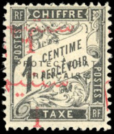 * 17a - Timbres-Taxe. 1c. S/1c. Noir. Double Surcharge Arabe. SUP. - Autres & Non Classés