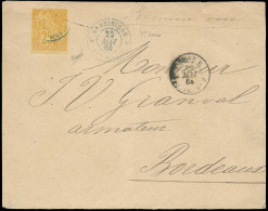 Obl. Précurseur. Timbre De Colonies Générales N°53. 25c. Jaune-bistre Obl. Du CàD Bleu De STE MARIE - MARTINIQUE Du 22 M - Autres & Non Classés