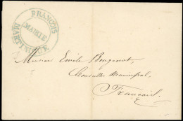 Obl. Précurseur. Lettre De Franchise Du 1er Août 1873 Frappée Du Grand Cachet Bleu FRANCOIS - MARTINIQUE - MAIRIE S/lett - Autres & Non Classés