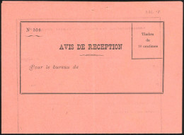 Obl. Avis De Réception Non Affranchi, Expédié à HUAHINE Au Départ De UTUROA - RAIATEA Du 21 Juin 1905. TB. - Other & Unclassified