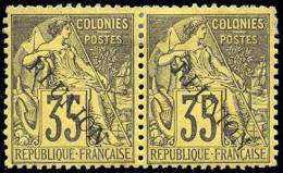 * 25 - 35c. Violet Noir S/jaune. Neufs Ou Obl. 3 Timbres Et 1 Paire Avec Variétés De Lettres. TB. - Other & Unclassified