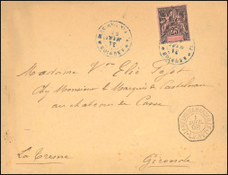 Obl. 39 - 25c. Noir S/rose, Obl. S/lettre Frappée Du CàD De REUNION - PLAINE DES PALMISTES Du 31 Mars 1898 à Destination - Autres & Non Classés