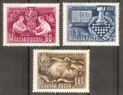 HUNGARY Chess Set 3 Stamps  MNH - Chess