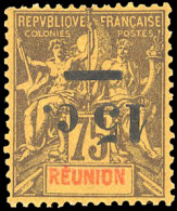 * 54a - 15c. S/75c. Violet S/orange. Variété Surcharge Renversée. SUP. - Other & Unclassified