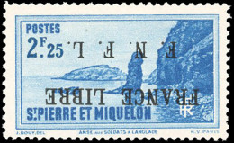 ** 269a - 2F.25 Bleu. Surcharge "FRANCE LIBRE F.N.F.L." Renversée. SUP. - Other & Unclassified