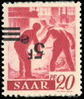 ** 222Aa - 5F. S/20p. Rouge Carminé. Surcharge Renversée. B. - Altri & Non Classificati