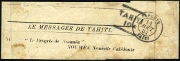 Obl. Bande De Journal ''LE MESSAGER DE TAHITI'' Affranchie TAHITI 10c. Obl. PAPEETE TAITI Du 14 Août 1884 à Destination  - Other & Unclassified