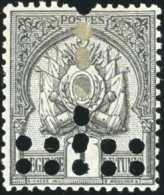 * 9 - Timbres-Taxe. 1c. Noir S/azurée. Double Perforation En T. SUP. - Other & Unclassified