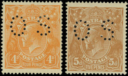 * SG#O41 / O42 - Official Stamps. 4d. Orange + 5d. Brown. VF. - Autres & Non Classés