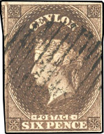 Obl. SG#6a - 6p. Brown. White Paper. VF. - Ceylon (...-1947)