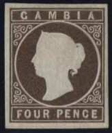 (*) SG#1 - 4p. Dark Brown. SUP. - Gambia (...-1964)