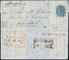 Obl. SG#84 - PONDICHERY. 1/2 Anna S/letter Bearing The Rectangular Red Stamp Of PONDICHERY Of December 12, 56 To KARICAL - Fidji (...-1970)