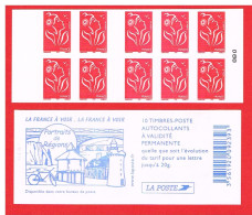 FRANCE - 2005 - CARNET N° 3744-C6 -NEUF** NON PLIE  - Marianne De LAMOUCHE - TVP - Y&T - COTE : 31,00 Euro - Sonstige & Ohne Zuordnung
