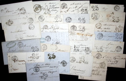 LOT 25 LETTRES TAXE 25 TAMPON DIFFERENTS DEPARTEMENTS COVER FRANCE - 1849-1876: Classic Period