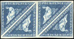 * SG#6 - 4p. Deep Blue. Block Of 4. White Paper. SUP. RR. - Cape Of Good Hope (1853-1904)