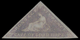 * SG#7 - 6p. Pale-rose. White Paper. Crease. VR. - Cape Of Good Hope (1853-1904)