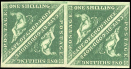 * SG#8b - 1sh. Deep Dark Green. Block Of 4. White Paper. Larges Margins. SUP. - Kaap De Goede Hoop (1853-1904)