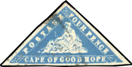 Obl. SG#14c - 4p. Deep Hight Blue. Laid Paper. Large Margins. Ex Levitt Collection. SUP. RR. - Kaap De Goede Hoop (1853-1904)