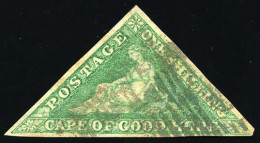 Obl. SG#21 - 1sh. Hight Emerald Green. F. - Cape Of Good Hope (1853-1904)