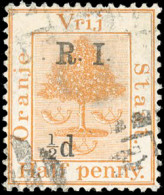 Obl. SG#112e - 1/2d On Half Penny. ''V'' Omis. SUP. - Orange Free State (1868-1909)