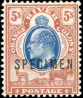 * SG#147s - 5sh. Blue And Brown. Optd. SPECIMEN. VF. - Oranje Vrijstaat (1868-1909)
