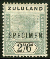 * SG#6s + 7s+26s - 3 Values. Optd. SPECIMEN. VF. - Zululand (1888-1902)