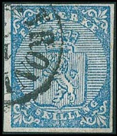 Obl. 1a - 4s. Bleu. Variété Patte Droite Doublée. (certificat ENGER). TB. R. - Andere & Zonder Classificatie