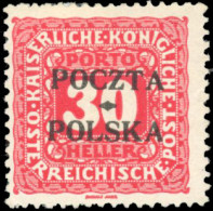 * 6 - Timbres-Taxe. POSTE LOCALE DE VARSOVIE. 30h. Rouge. Pli. Signé A. BRUN. B. - Sonstige & Ohne Zuordnung