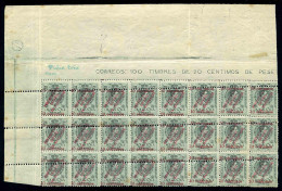 * 73 - 10c S/20c. Feuille De 24 Exemplaires. CdeF Avec Variété De Piquage à La Deuxième Perforation. SUP. - Maroc Espagnol