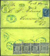 Obl. 58 - 25c. Hidalgo Obl. CàD Oval De GUADALAJARA Du 26 Avril 1877 S/lettre Mixte Avec 3x2c. + 25c. De PORTE DE MAR à  - Mexiko