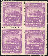 * 176 - 50c. Violet. Bloc De 4. 2 Exemplaires **. TB. - Mexico