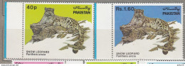 PAKISTAN 1984 Fauna Animals Snow Leopard MNH(**) Mi 609-610 #Fauna67 - Félins