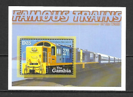 Gambia 2001 Famus Trains - The Southerner New Zealand MS MNH - Gambia (1965-...)
