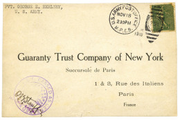 France : N°130 (léger Défaut) Obl. DUPLEX "791" + Càd "U.S. ARMY POST OFFICE M.P.E.S" (1918) Sur Devant De Lettre - Autres & Non Classés