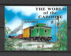 Gambia 1991 Trains - Railway Brake-Vans MS MNH - Gambie (1965-...)