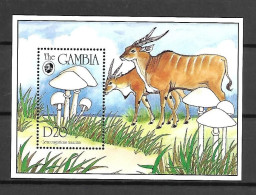 Gambia 1994 Mushrooms - Animals MS #2 MNH - Mushrooms