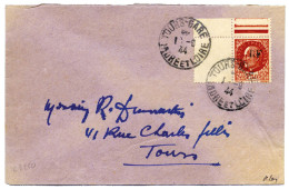 France : Courrier Local Du 1er Septembre 1944 Obl. à Tours-Gare - Libération