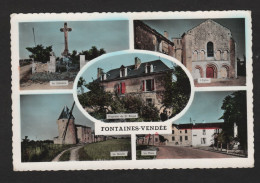FONTAINES-VENDEE (85 Vendée) Multi-Vues - Le Calvaire, Le Moulin à Vent, L'Eglise, La Place , Propriété Du Dr Rougé - Autres & Non Classés