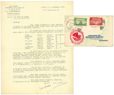 France : Tour Du Monde - Pli De 1937 En 5 Volets Dont Affranchissement N°321 X 2 - Other & Unclassified