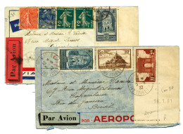 France : Aéropostale. 2 Plis Avec Affranchissements Composés De France Pour Le Brésil 1931/1932 - Other & Unclassified