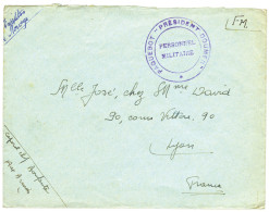 France : Lettre En Franchise Avec Cachet Violet "PAQUEBOT PRESIDENT DOUMER PERSONNEL MILITAIRE" - Autres & Non Classés