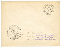 France : Lettre En Franchise Avec Càd "POSTE NAVALE BUREAU N°18" (1939) + Cachet Noir Avec Ancre "HOPITAL MARITIME (LORI - Other & Unclassified