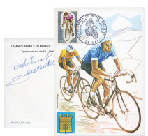 France : Carte Maximum "CHAMPIONNAT DU MONDE CYCLISTES 1972" Avec Autographe De Raymond Poulidor - Autres & Non Classés