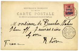 Zanzibar : N°28 Obl." 30/AOUT/1901" + Cachet De Bateau "LA REUNION A MARSEILLE L.U. N°1 31/AOUT/1901" Pour Lyon - Other & Unclassified