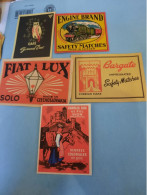 5 Vintage Big Matchbox Labels - Zündholzschachteletiketten