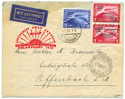 Allemagne : Voyage Polaire Du "Graf Zeppelin". PA N°40 X 2 Et 41 Obl. Sur Pli Avec Cachets Spéciaux (1931) - Luft- Und Zeppelinpost