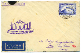 Allemagne : Vol Zeppelin De Gleiwitz Pour Barr (France) - Poste Aérienne & Zeppelin
