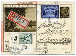 Allemagne : Affranchissement Composé Sur Entier Postal Rec. Obl. "EUPEN 18/MAI/1940" Pour Liegnitz - Other & Unclassified